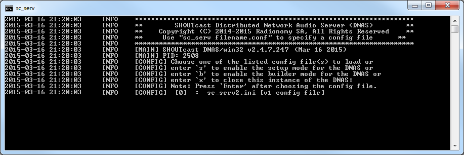 Prompt for Configuration File